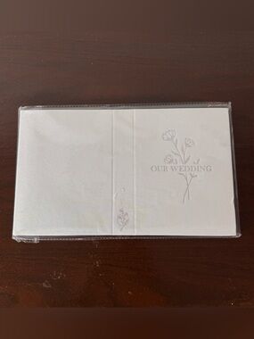 White Wedding Album with Floral Design